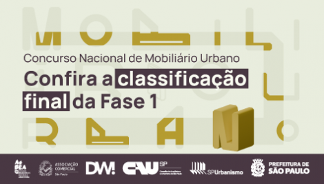 Prefeitura divulga classificação final da Fase 1 do Concurso Nacional de Mobiliário Urbano